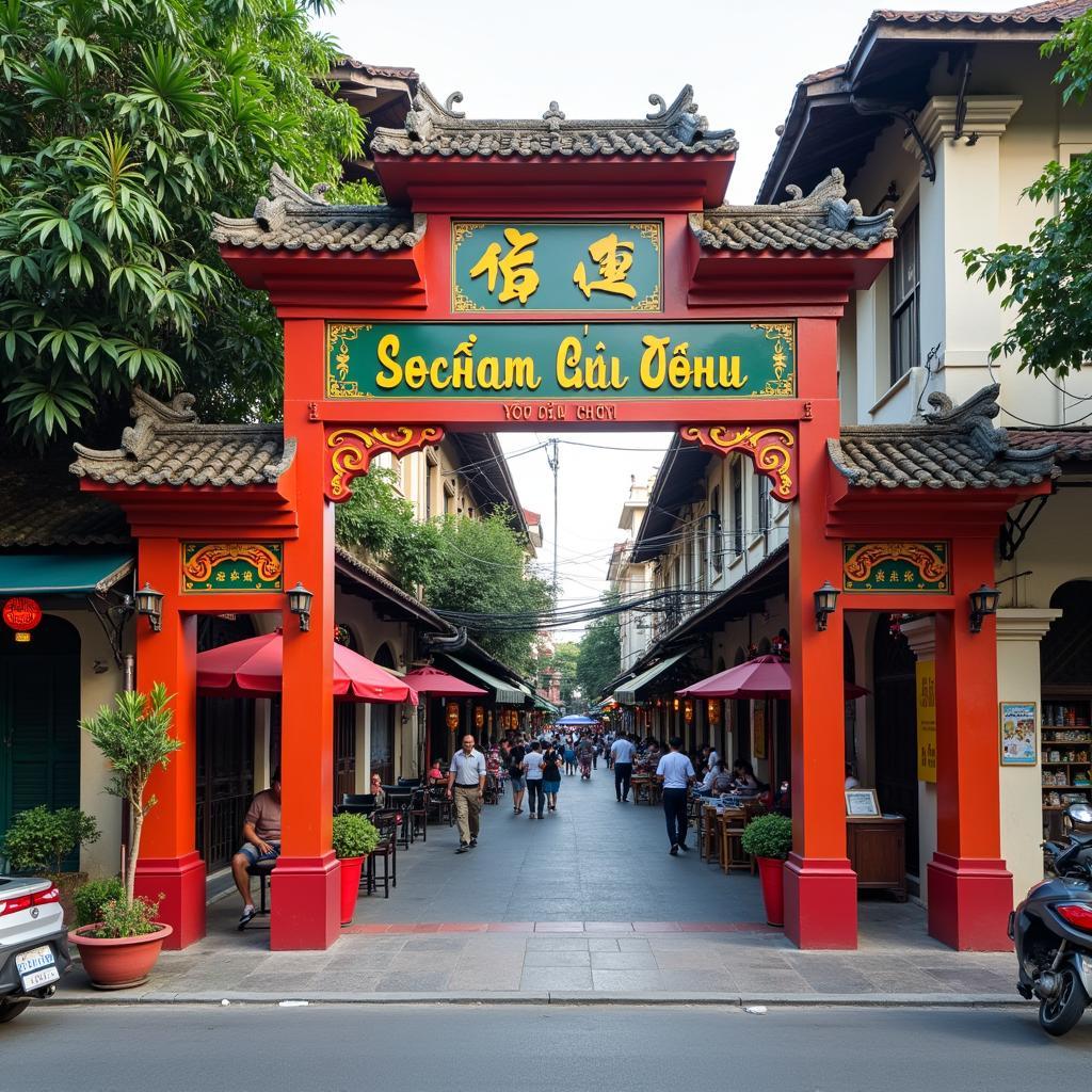 Cổng Cửa Đông nhộn nhịp tại Chợ Bến Thành, địa chỉ 13 Phan Bội Châu, Quận 1